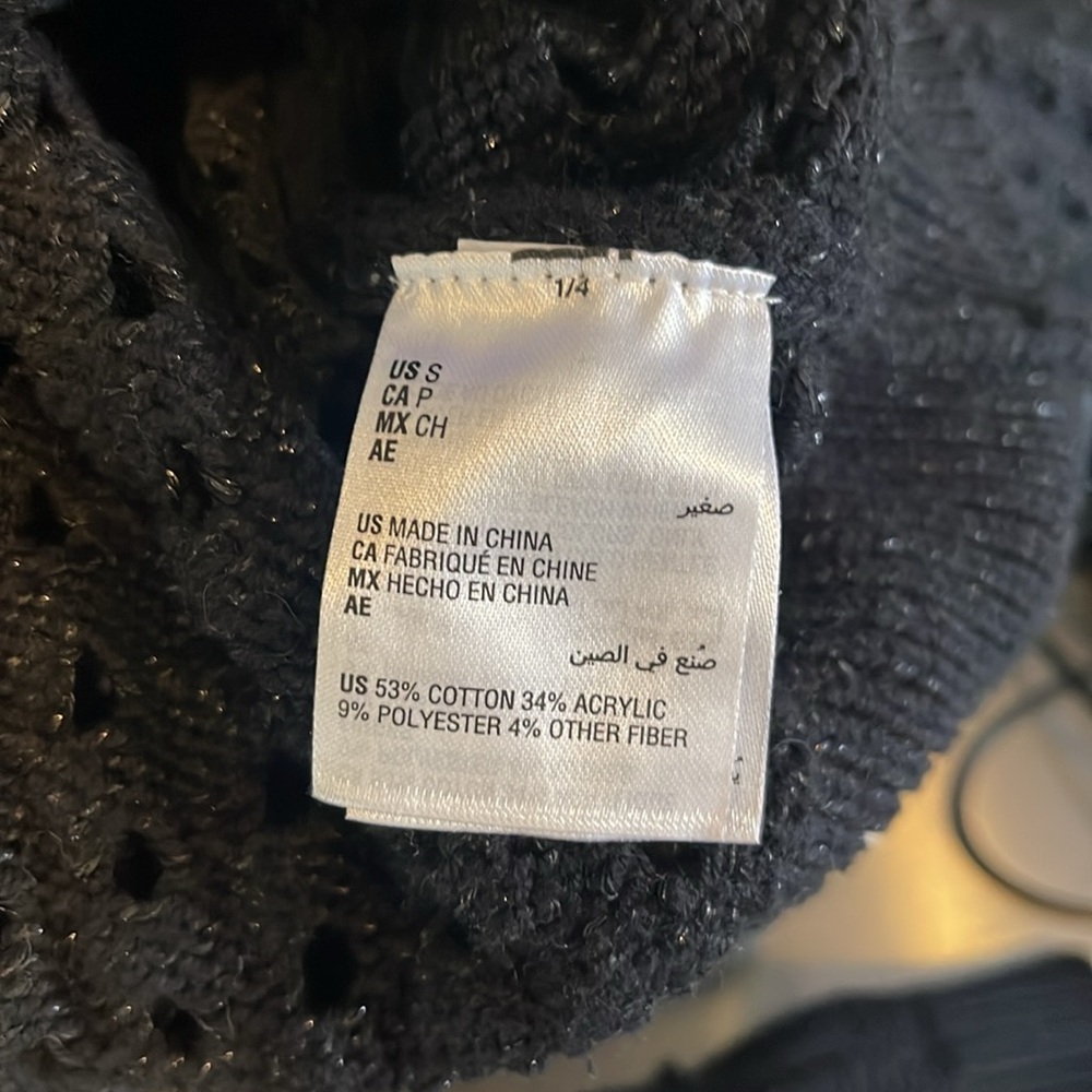 Basic Milano Black Open Work Sweater - image 5